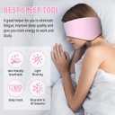 Sleep Mask, Eye Mask for Sleeping with Heads Adjustable, Earmuffs for Sleep for Men & Women, 2 in 1 Ear Mask and Blindfold, Soft Dual-Sided All-Season Eye Cover for Side Sleepers (Pink)