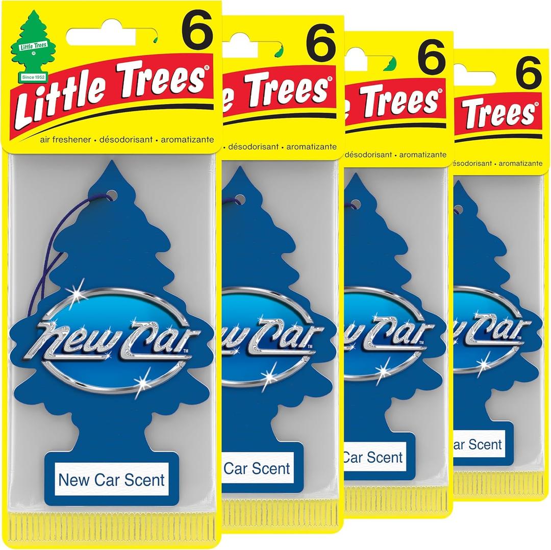 LITTLE TREES Air Fresheners Car Air Freshener. Hanging Tree Provides Long Lasting Scent for Auto or Home. New Car Scent, 24 Air Fresheners
