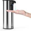 Automatic Soap Dispenser Touchless 11.8oz 4-Level Adjustment Auto Hand Soap Dispenser Stainless Steel Battery Operated for Bathroom Kitchen Hotel