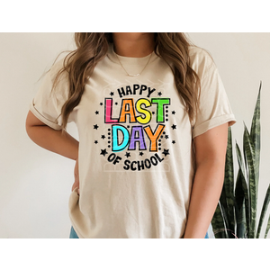 Last Day of School Shirt for Women Teacher Short Sleeve T Shirt 2024 Graduation Gift Tee Top, Size: L