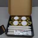 Verdenu 10 Pack Christmas Window Candles, Battery Operated Window Candles with Remote Timer, Electric LED Flameless Candle with Holders/Suction Cups for Window Decor, Gold