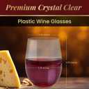 Reli. Disposable Wine Glasses (48 Pack, 12oz) Plastic Stemless Wine Glasses Disposable | Clear and Stemless for Parties, Cocktails, Whiskey, Weddings | Shatterproof
