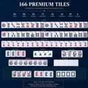 ASONA Complete American Mahjong Set, 166 Tiles with Racks, Pushers and Case