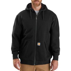 Carhartt Men's Rain Defender Loose Fit Midweight Thermal-Lined Full-Zip Sweatshirt (4X-Large, Black)