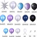 Galaxy Space Balloon Arch Garland Kit for Outer Party Decorations,144Pcs Chrome Metallic Blue Purple Silver Navy Blue Black Balloons for Boys Kids Baby Shower Party Supplies