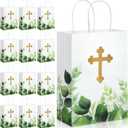 Dinifee 50 Pcs Baptism Gift Bag Christening Religious Party Bags Bulk First Communion Gifts for Boys Girls Christening Baby Shower