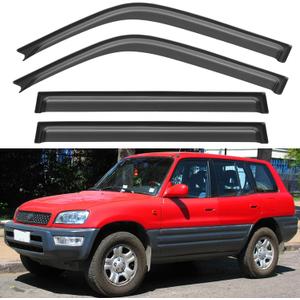 Window Visors Rain Guards for 1996 1997 1998 1999 2000 Toyota RAV4, Out-Channel Window Vent Wind Deflectors Visors Shades for 96 97 98 99 00 Toyota Rav4