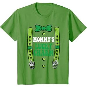 Kids Mr Lucky Charm Suspenders St Patricks Day Boys Kids Toddlers T-Shirt Green Size S