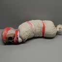 JOYIN 35" Halloween Animated Hanging Cocoon Corpse Decoration, Dead Body Prop with LED Light Up Eyes & Sound Effect, Spooky Corpse Skeleton for Yard, Indoor Haunted House Scary Decor Outdoor Horror