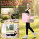 Pilates Board - Pilates Reformer Set, Multi-Purpose Foldable Pilates Reformer Board for Home,11 in 1 Pilates Equipment, Pink