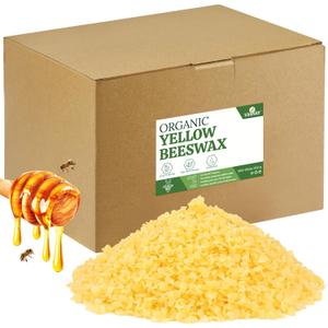 YASNAY Yellow Beeswax Pellets 10LB, 100% Organic Beeswax, Beeswax for Candle Making, Body, Skin Care DIY, Lip Balm and Soap Making Supplies