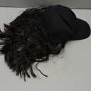 Hat Wig Baseball Cap with 12" Short Black Mix Brown Synthetic Curly Wavy Hair Extension Attached for Women Adjustable Shoulder Length Wigs for Daily Party Outdoor Use