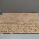 Yimobra Bathroom Rugs Non Slip Washable 32x20 Inch - Ultra Soft Absorbent Chenille Bath Mat, Quick Dry Shaggy Floor Carpet for Tub Shower, Light Brown Home Decor Accessories
