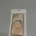 Hython for iPhone 11 Pro Max Case Glitter, Compatible with MagSafe Love Heart Magnetic Clear Phone Cases for Women Girls, Full Camera Protection Sparkle Plating Shockproof Protective Cover, Gold