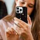 Black Cute Cat iPhone 15 Pro Case Cute Cat iPhone Case, Non-Slip Pattern Design and Shock Absorption, Soft Silica Gel Frame Support Black Phone Case for Teen Girls and Sisters