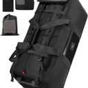 90L Rolling Duffel Bag with Wheels, 4-way Carry Foldable Large Travel Duffle with Backpack Straps & Shoe Compartment, Heavy Duty Luggage for Weekend, Camping, Moving, Includes 3 Organizers