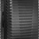 U.S. Traveler Boren Polycarbonate Hardside Rugged Travel Suitcase Luggage with 8 Spinner Wheels, Aluminum Handle, Black, Checked-Large 30-Inch