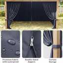 4-Panel Gazebo Curtain, 1214ft Waterproof Outdoor Privacy Panels with Zipper, Designed for Patio & Backyard Gazebo Tent (Curtain Only)