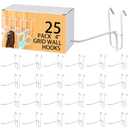 Moxweyeni 4 Inch Grid Wall Hooks 25 Pcs Gridwall Panel Hooks Store Garage Wall Mount Organizers Storage Grid Display Hangers for Retail, Craft Show, Home Setup, Customized Display (White)