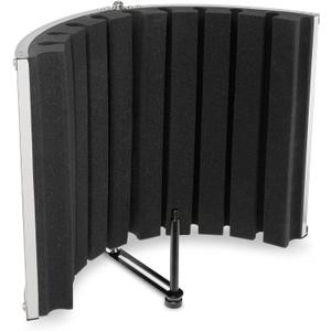 LyxPro VRI-30 Sound Absorbing and Vocal Booth Recording Microphone Isolation Shield Panel for Home Office and Studio Portable & Foldable Stand Mount Adjustable