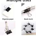 Large Binder Clips 1.6 Inch (60 Pack), Big Binder Clips for Office and Home Supplies, Black