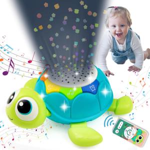 Baby Toys 6-12 Months, 5 in 1 Musical Projector Turtle Crawling Toys Tummy Time Infant Baby Toys 0-3 3-6 7 8 9 12-18 Months 1 Year Old Boy Toys Girl Toys Birthday Gift