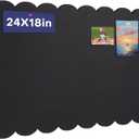 Scalloped Bulletin Board 24 x 18 Inches Felt Pin Board, Black