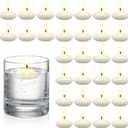 Nuanchu 30 Pcs 1.5'' Valentines Unscented Floating Candles Bulk for Centerpieces Votive Floating Cylinder Vases Candles for Wedding Party Anniversary Christmas Thanksgiving Party Gifts Decor