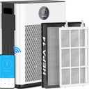 Air Purifier,FRESHDEW Smart WiFi Air Purifiers for Home with H14 HEPA and Activated Carbon Filter, Removes 99.99% of Dust,Odors,Smoke,and Pet Hair Covers up to 2300 Sq.Ft, Quiet and Energy Efficient