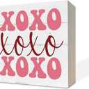 Valentine Wood Sign, Pink XOXO, Indoor Decor, Rustic Style, Tabletop, Bedroom, Living Room, Office