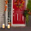 Outdoor Lantern Decorative 21.5" 18.3" Candle Lantern Set of 2 Porch Lantern Decorative Front Porch Lantern Tall Floor Lanterns Decor Indoor Battery Powered Candle Lantern Decor for Indoor Outdoor