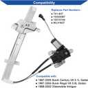 Obaee 741-637 Front Left Driver Side Power Window Regulator with Motor Compatible with Buick Century 1997-2005, Regal 1997-2004/ Oldsmobile Intrigue 1998-2002 Sedan, Replace OE 10334397, 10315144