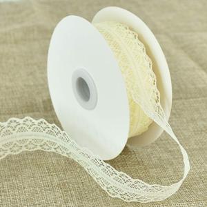 Lace Trim Ribbon Cream White 1.2 Inch Wide Vintage Pattern Roll Ribbons 25 Yards for Gift Wrapping Valentine's Day Floral DIY Bridal Wedding Birthday Party Decorations Halloween Christmas (beige)