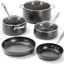 All-Clad HA1 Hard Anodized Nonstick (8-Piece) Pots and Pans Set Non Stick Cookware Sets, Oven Broiler Safe 500F, Black