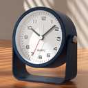 AYRELY 3.5 Inch Small Analog Alarm Clocks,Battery Operated Desk Clock,Cute Table Clock with LightAdjustable Angle for Travel,Bedside,Bedroom,Kids,Living Room Decor(Navy Blue)
