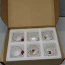 6 Pcs Christmas Votive Candle Holders with Snowy and Red Berry Pine Leaves Xmas Glass Tealight Candle Holders for Table Centerpiece Fireplace Home Ornaments Wedding Party Indoor Decorations