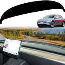 3 x Dash Cover Mat for Tesla Model Y Juniper 2025 2026 Dash Mat Dashboard Cover Dashboard Pad Dash Mat for Model Y Juniper Accessories Dash Cover Mat All-Weather Polyester Black