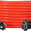 KMC 20ft Outdoor Extension Cord, 20-Foot 16/3 Weatherproof Indoor/Outdoor Extension Cable, Flexible SJTW 16-Gauge 100% Pure Copper Wire, Durable Vinyl Jacket, UL/ETL Certified, 13A 1620W, Orange