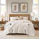 Woolrich Heated Plush to Berber Electric Blanket Throw Ultra Soft Knitted, Super Warm and Snuggly Cozy with Auto Shut Off and Multi Heat Level Setting Controllers, King: 100x90, Ivory