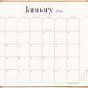 Simplified Desk Calendar 2026 with Desktop Mat, Cabbrix Large Desk Pad Calendar 21" x 16-1/2" Including January 2026 to December 2026, Desk Blotter Calendar for Home School and Office (Brown)