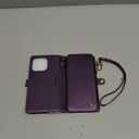 Defencase Compatible with iPhone 14 Pro Case Wallet with RFID Blocking Card Holder for Women Men, Soft PU Leather Magnetic Snap Flip Zipper Strap Wallet Phone Case Fit for iPhone 14 Pro 6.1", Purple