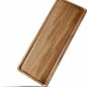 Solid Acacia Wood Serving Trays - 14" x 5.5" Rectangular Wooden Platters for Food, Charcuterie Boards, Cheese, and Appetizers - Perfect for Home Decor, Parties