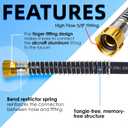 5/8 IN. 10FT. Heavy Duty Hybrid Garden Hose, High Flow 5/8" I.D. No Memory Durable Lightweight Water Hose Leader Hose for Watering, Irrigation, Water Transfer Pump