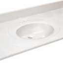 Design House Cultured Marble Vanity Top, 49 in W x 22 in D, Integrated 4 in Centerset Oval Sink & Backsplash, Ivory Swirl, 586347