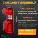 LED Tail Light Assembly Compatible With 2019-2023 Chevy Silverado 1500 Left Driver Side LED Style Taillights Brake Rear Lamp with Bulb and Harness (Only Fit Factory Led Model)