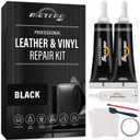 Black Leather Repair Kit for Car Interior, Leather Seat Repair Kit for Cars, Car Seats, Steering Wheel, Dashboard, Console, Easily Restores Faux, Artificial, Genuine Pleather With Easy Instructions