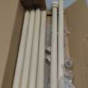 White Oak Wood Grain Curtain Rods for Windows 48 to 84 Inches 1" Diameter Boho Decorative Heavy Duty Window Curtain Rod Adjustable with Solid Finials for Living Room Bedroom Kitchen Farmhouse Outdoor