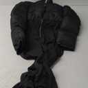 YOOTIKO Womens Sexy Puffer Jacket Jumpsuit Quilted Zip Up Bodycon Long Sleeve Romper Club Outfits (L, Black)