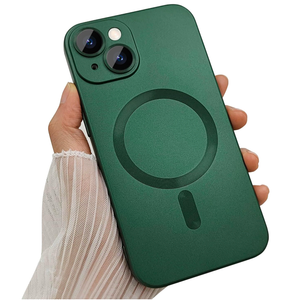 ankofave Magnetic Case for iPhone 15 Plus Phone Case for Women, Cute Matte Luxury Soft Metallic Luster Design with Camera Lens Protector, Compatible with Magsafe Case for iPhone 15 Plus 6.7"-Green