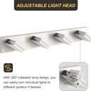 OKELI 4 Light Bathroom Vanity Light Brushed Nickel Modern 32W LED Dimmable Vanity Light Over Mirror 350° Adjustable Lamp Head Cold White 6000K ETL Listed 30Inch